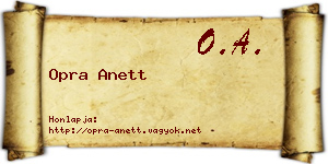 Opra Anett névjegykártya