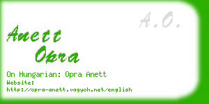anett opra business card